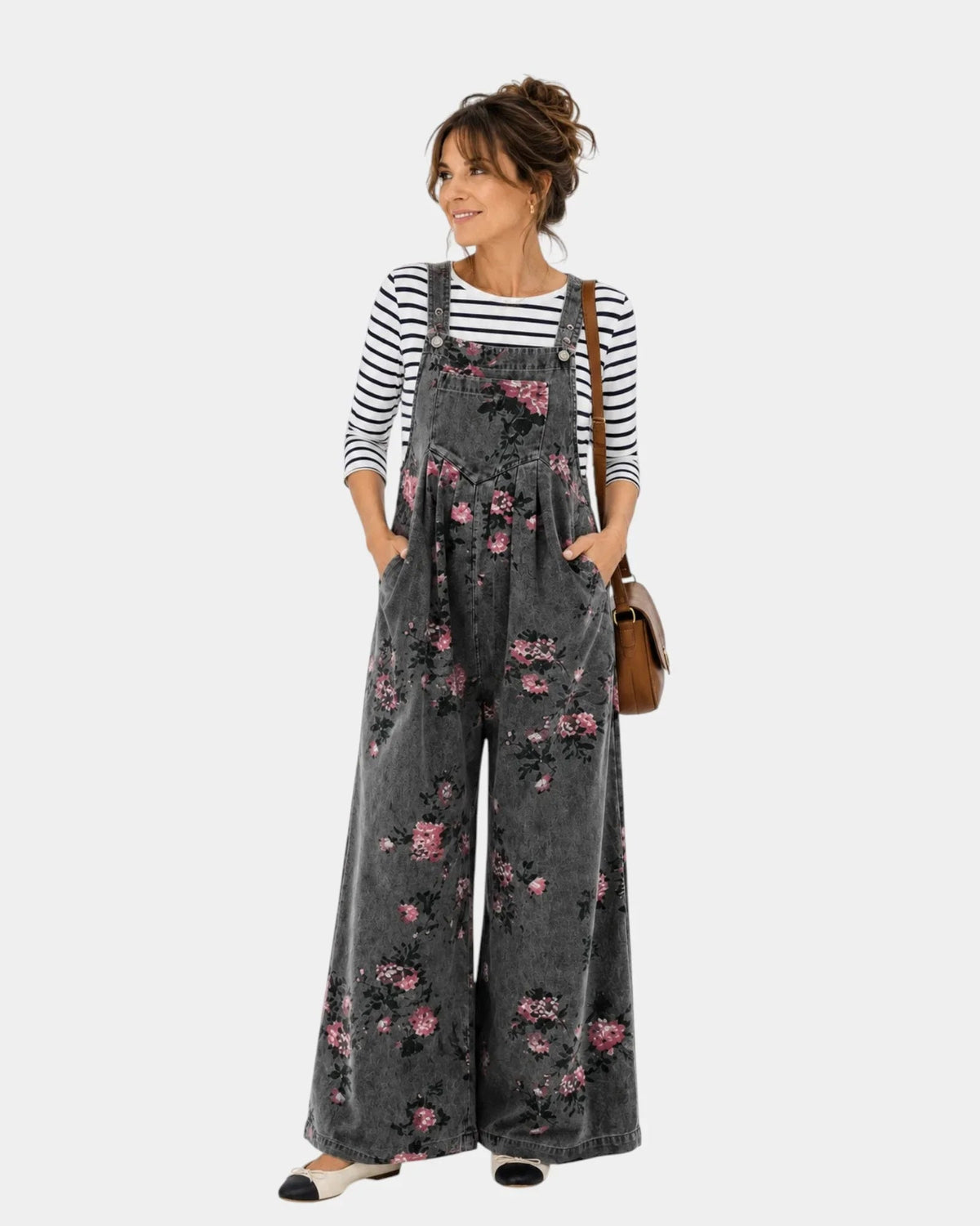 Norelle | Floral Printed Denim Overalls
