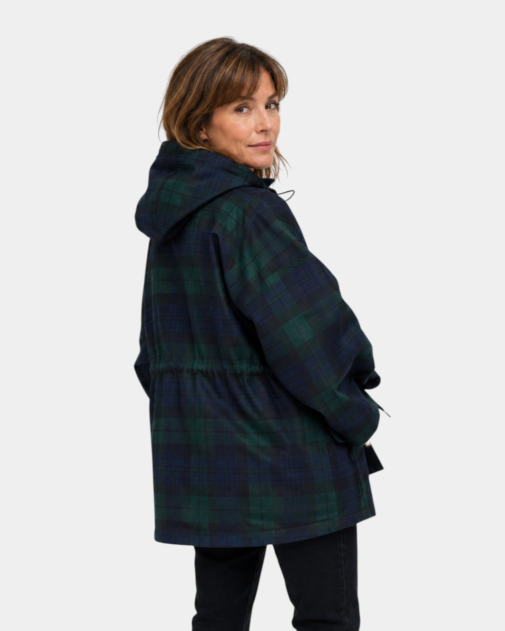 Galysse | Oversized Hooded Checkered Jacket