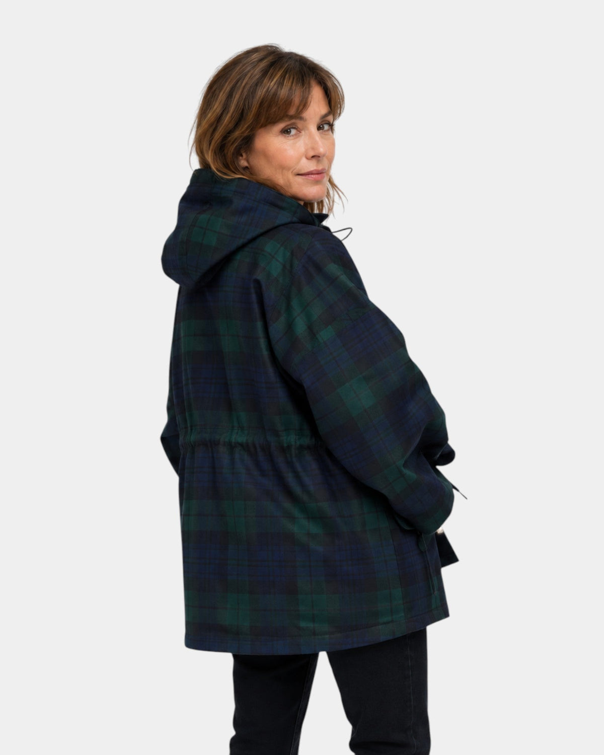 Galysse | Oversized Hooded Checkered Jacket