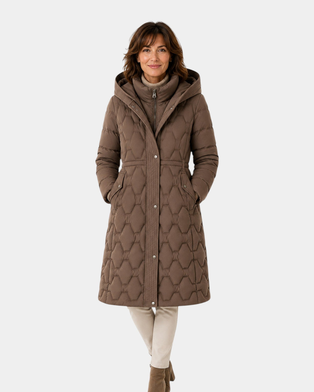 Briseida | Long down coat with hood