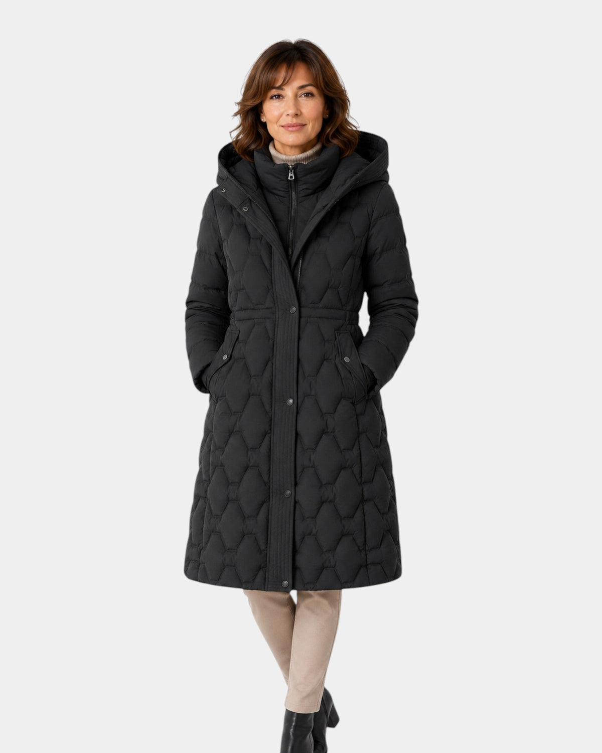 Briseida | Long down coat with hood