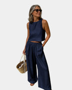Shéhérazade | Cotton and Linen Blouse and Pants Set