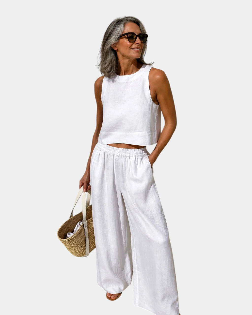 Shéhérazade | Cotton and Linen Blouse and Pants Set