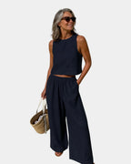 Shéhérazade | Cotton and Linen Blouse and Pants Set