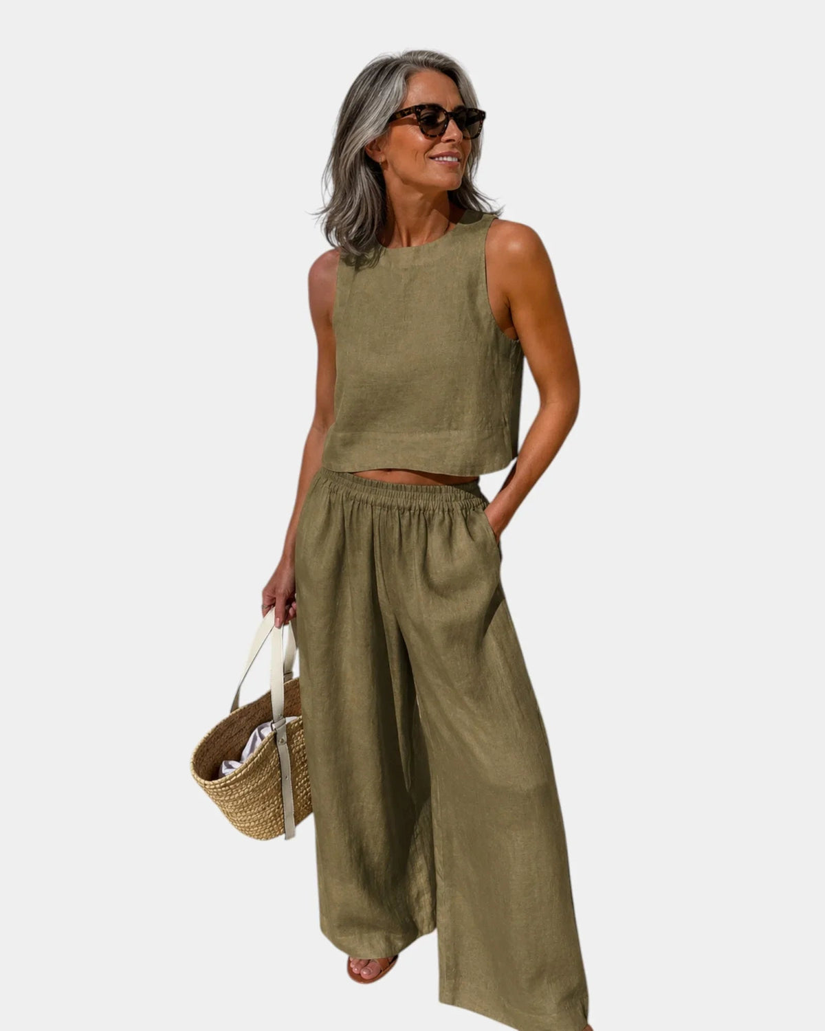 Shéhérazade | Cotton and Linen Blouse and Pants Set