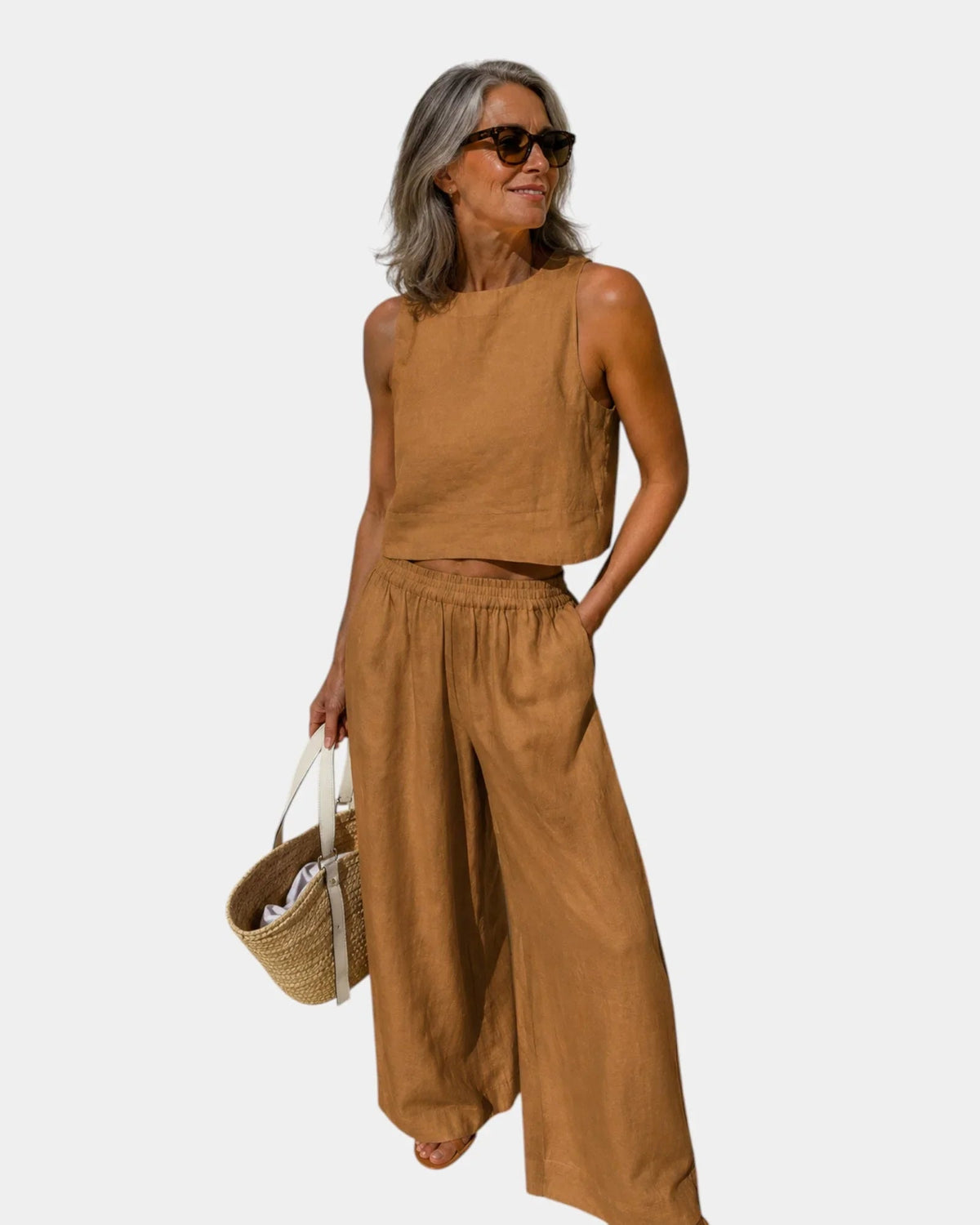 Shéhérazade | Cotton and Linen Blouse and Pants Set