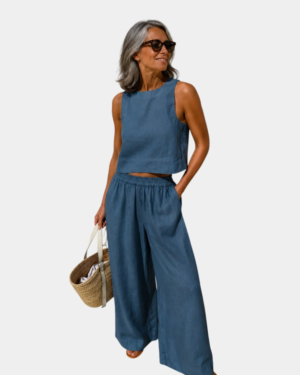 Shéhérazade | Cotton and Linen Blouse and Pants Set
