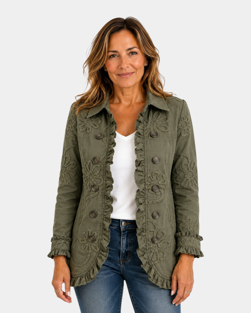 Ascension | Embroidered Jacket with Ruffles