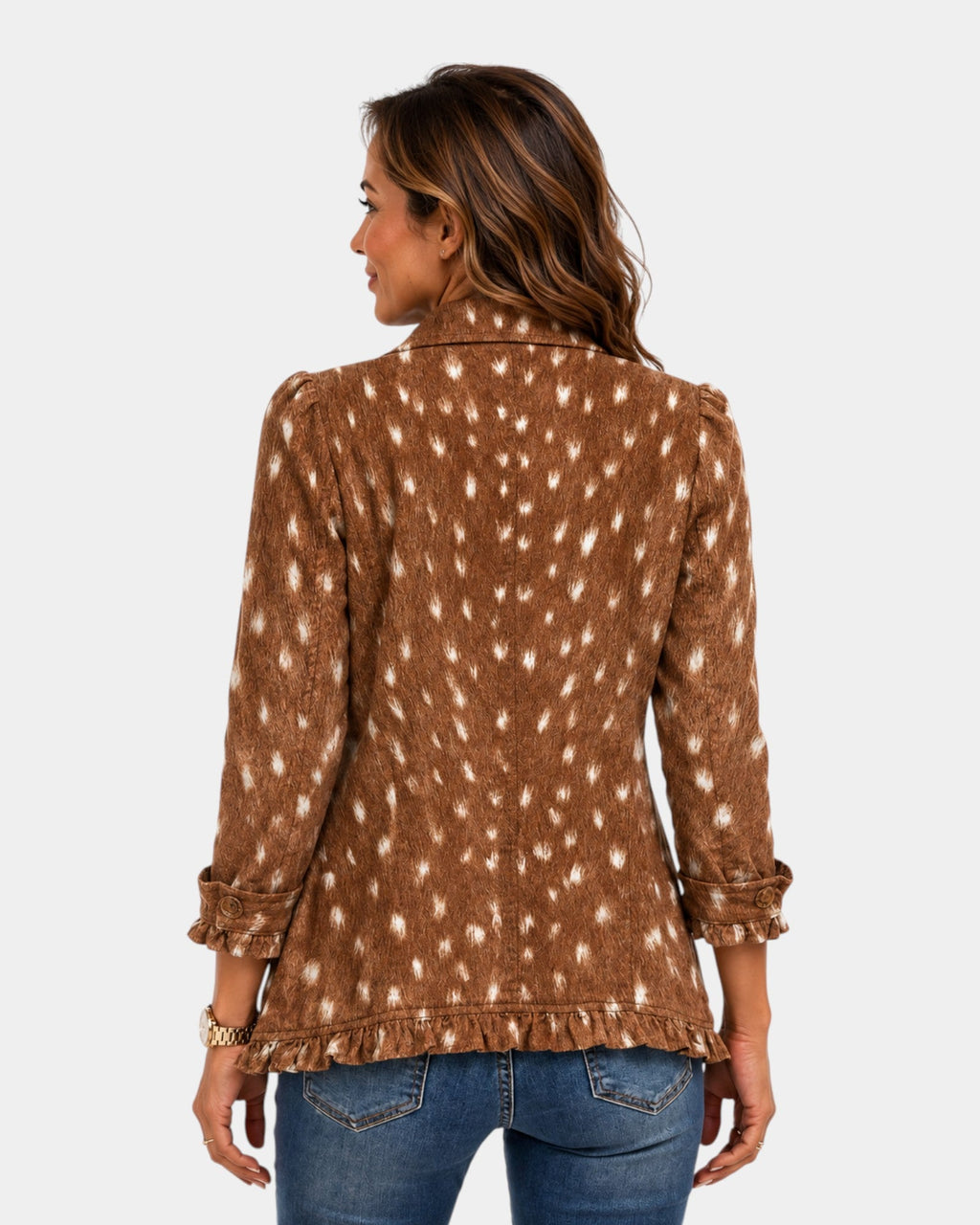 Nicolasa | Animal Print Jacket with Ruffles