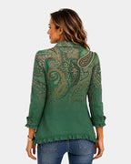 Jacinta | Green Jacket with Ruffles