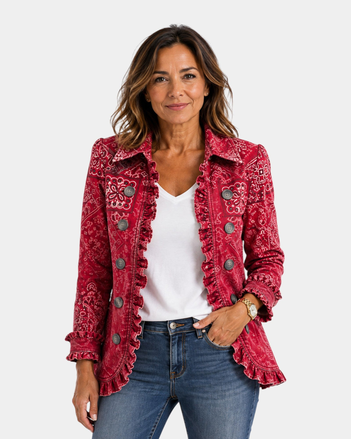 Clotilde | Gradient Jacket with Ruffles