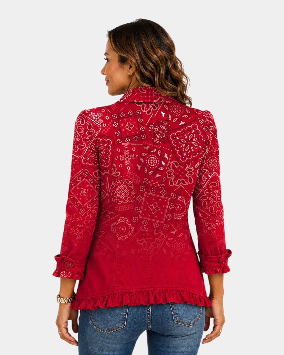 Clotilde | Gradient Jacket with Ruffles