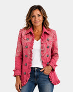 Adoration | Pink Jacket with Ruffles