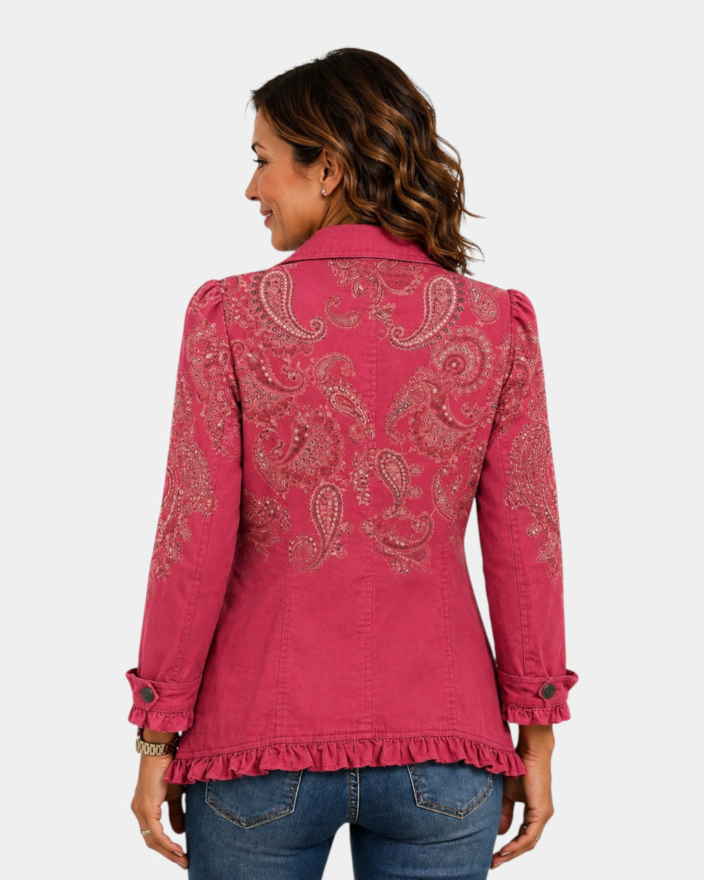 Adoration | Pink Jacket with Ruffles