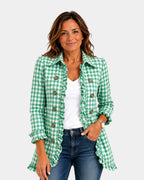 Purification | Vichy Checkered Jacket with Ruffles