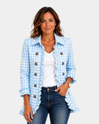 Purification | Vichy Checkered Jacket with Ruffles