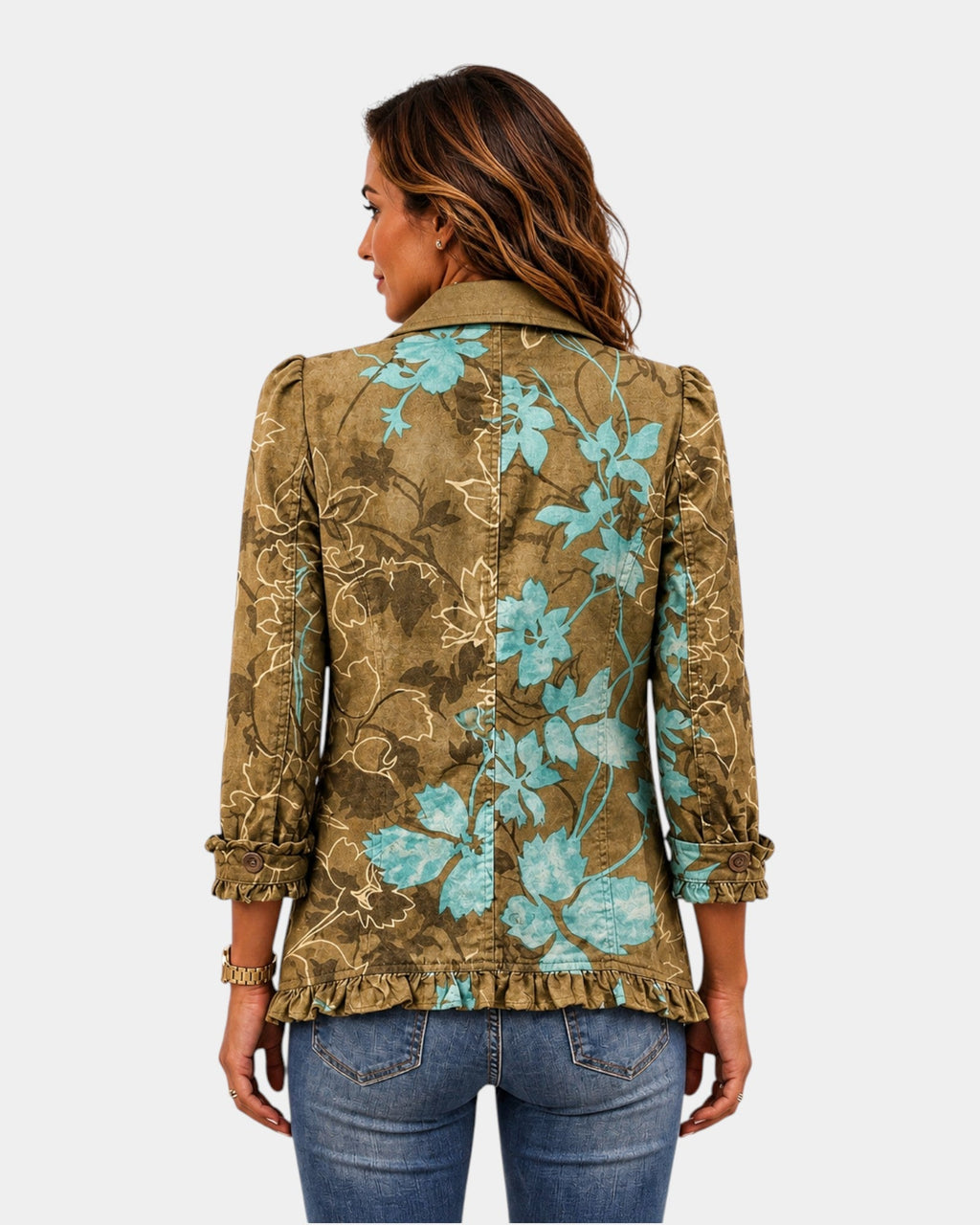 Health | Gradient Floral Jacket with Ruffles