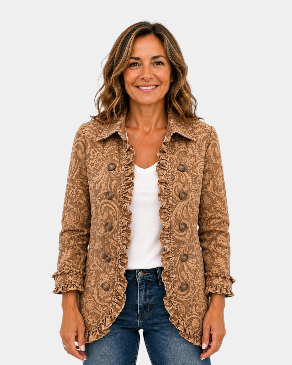 Conception | Vintage Floral Jacket with Ruffles