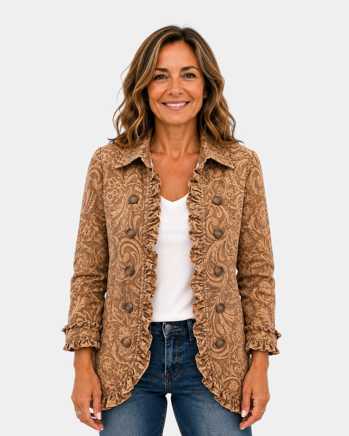 Conception | Vintage Floral Jacket with Ruffles