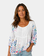Laure | Embroidered Flower Blouse