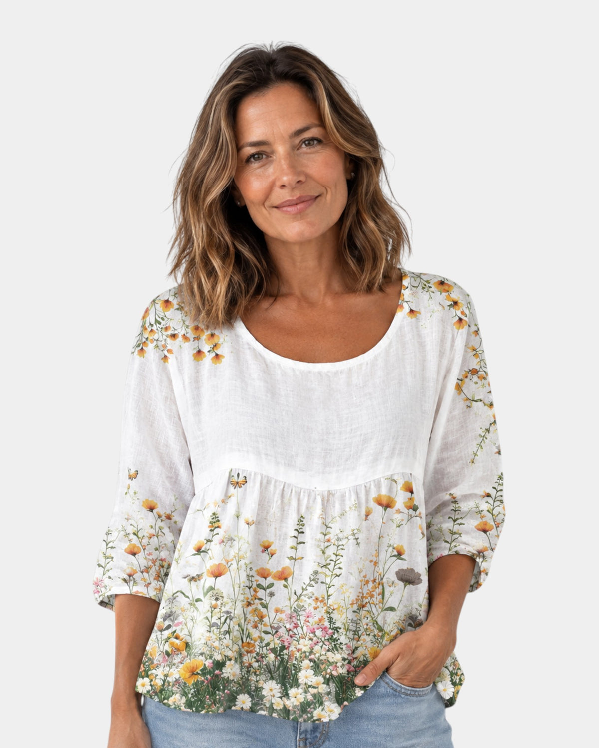 Laure | Embroidered Flower Blouse