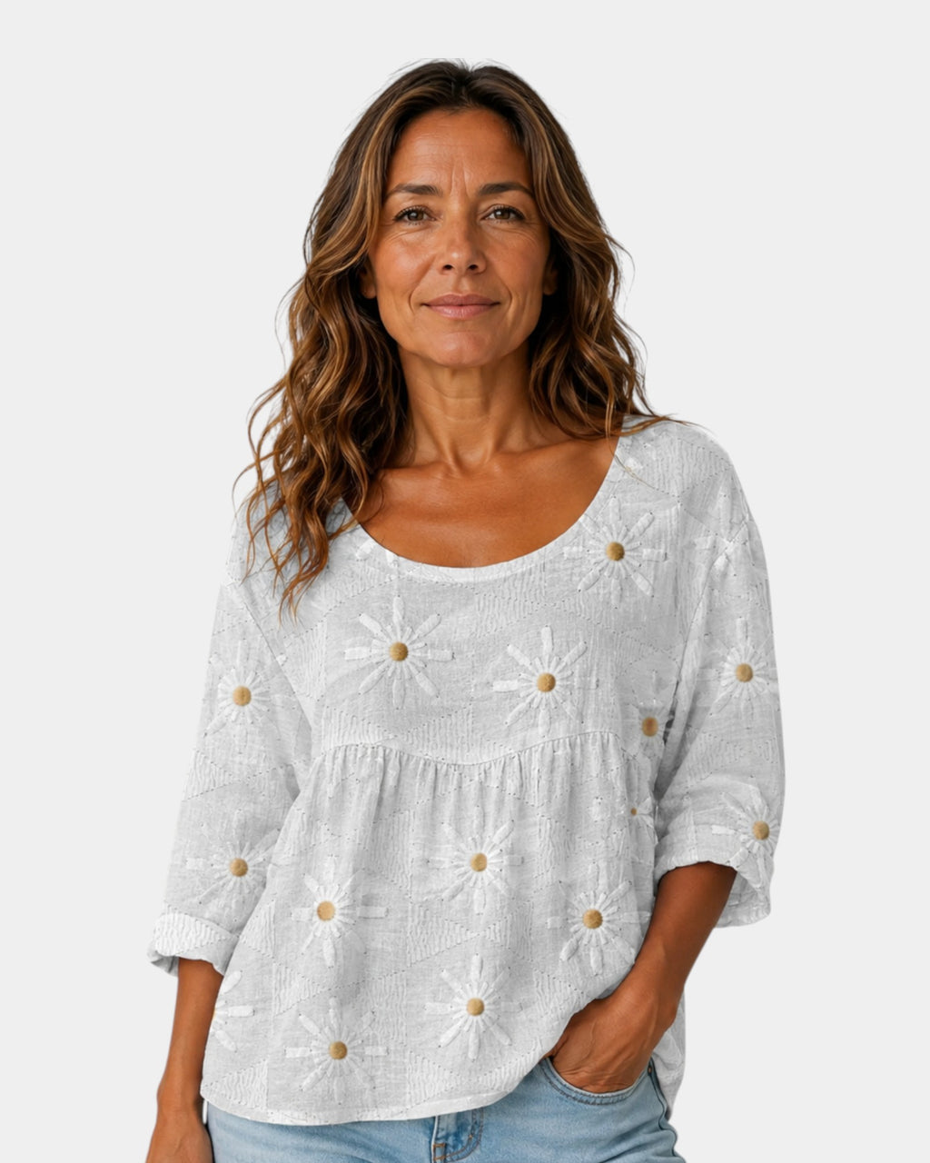 Laure | Embroidered Flower Blouse