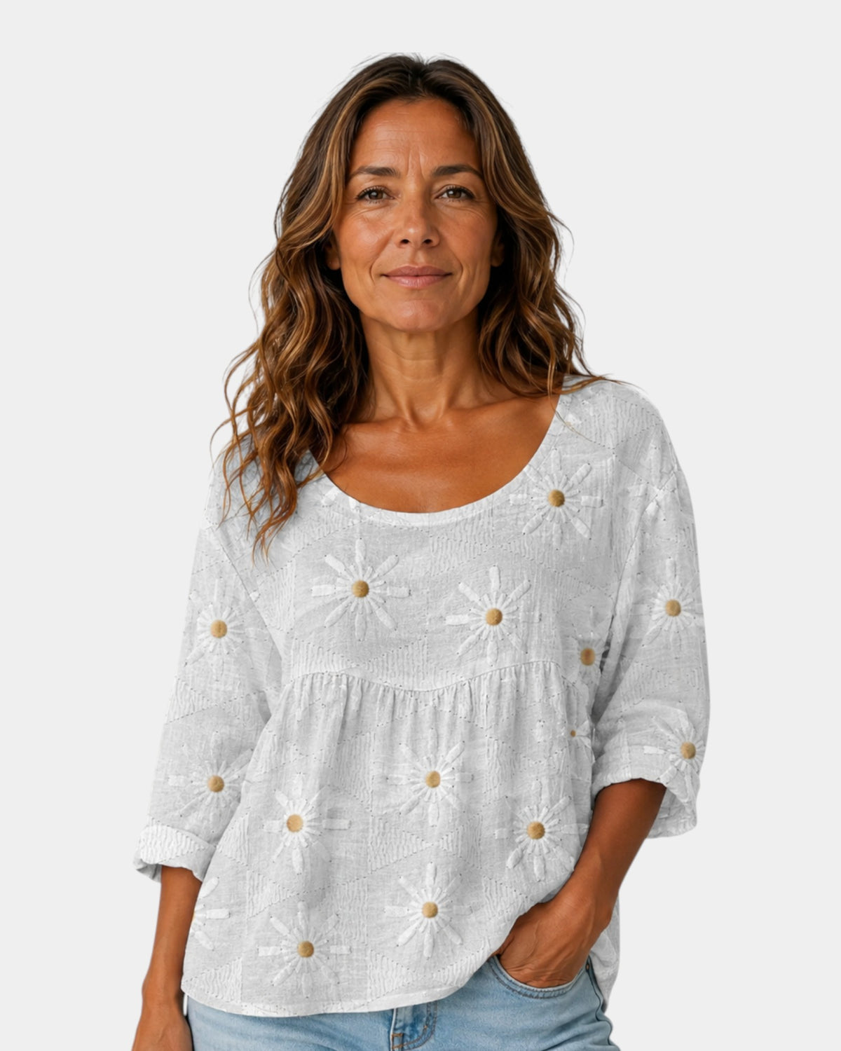 Laure | Embroidered Flower Blouse