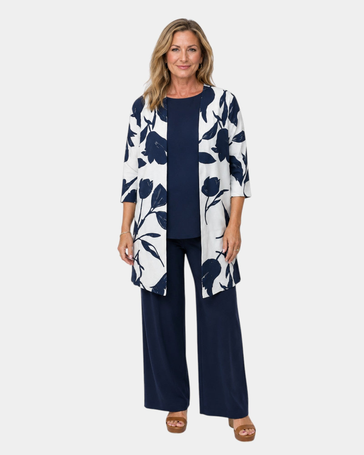 Annette | Navy Floral Three-Piece Set