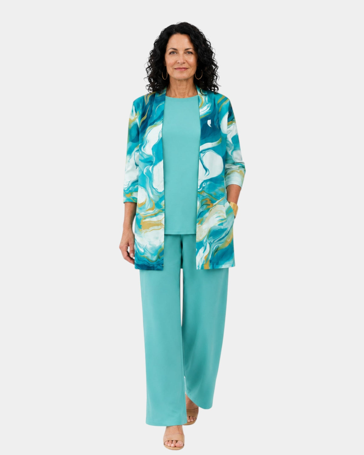 Katherine | Three-Piece Abstract Aquatic Ensemble