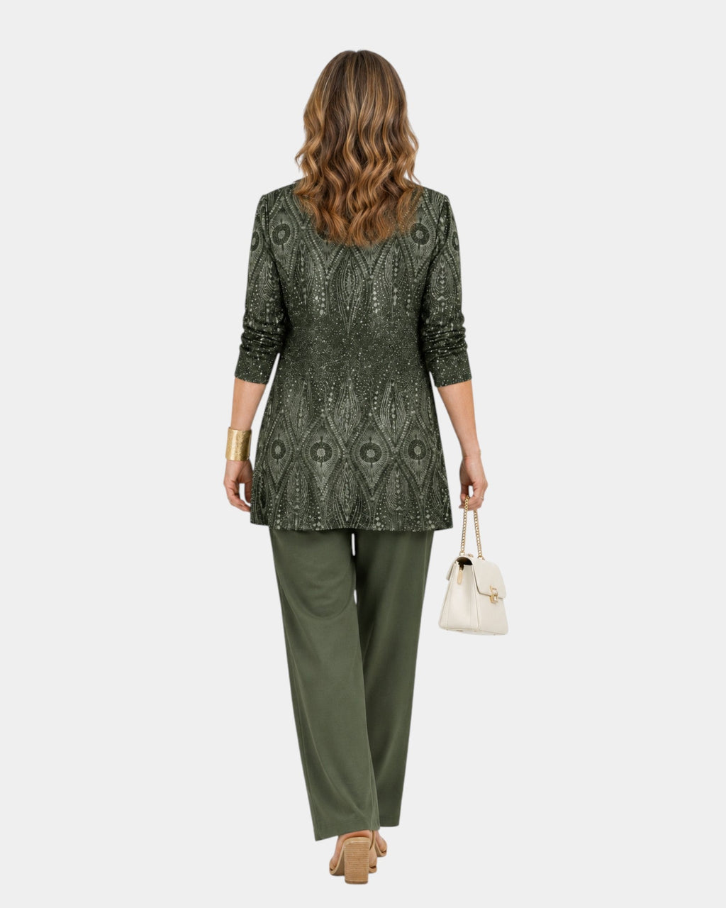 Iris | Three-Piece Olive Paisley Set