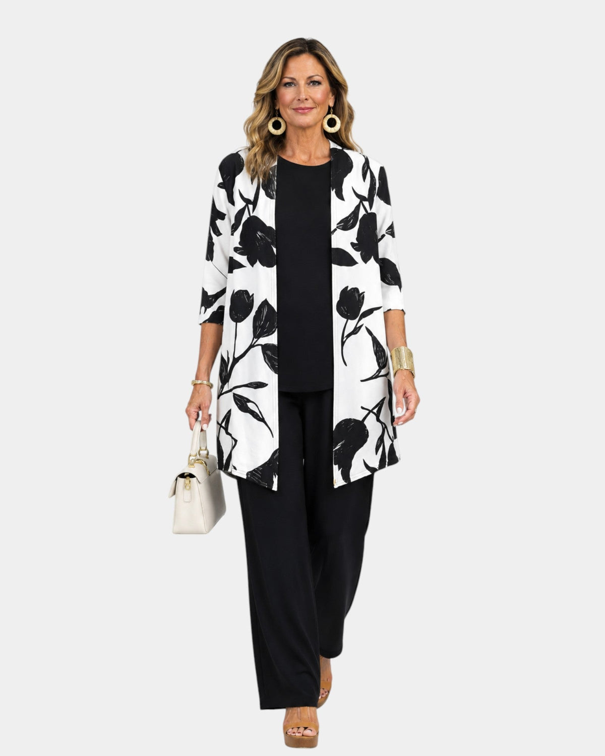 Marion | Black and White Floral Three-Piece Set
