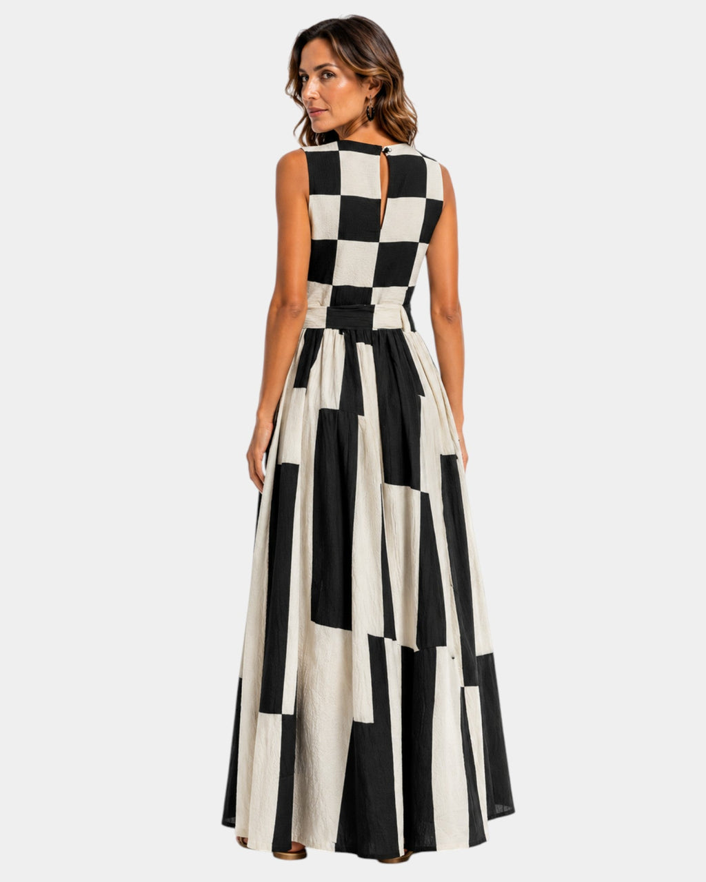 Angelica | Sleeveless Checkered Dress