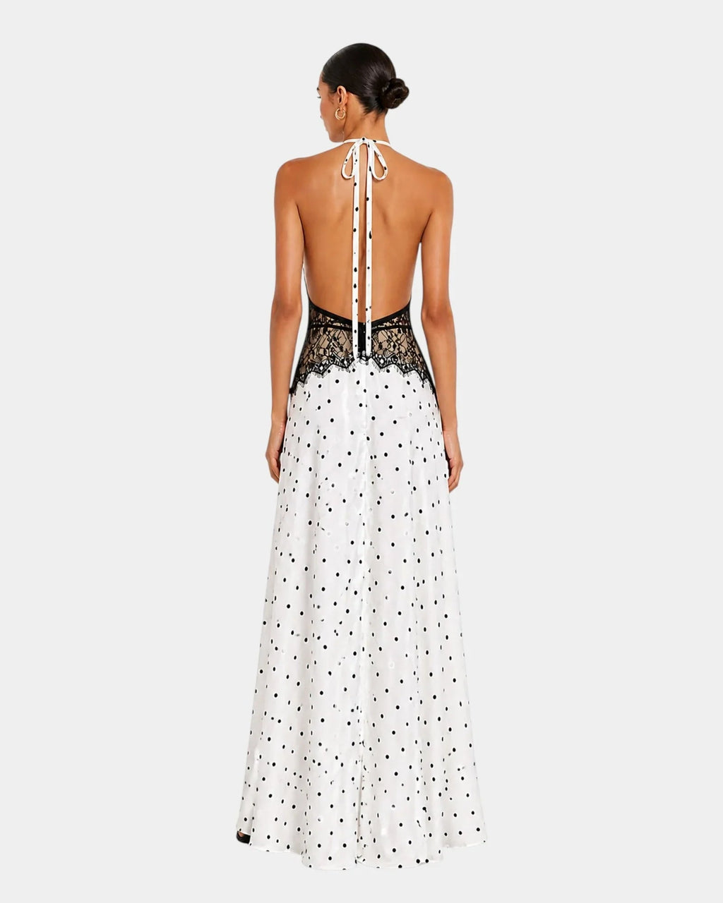 Pomeline | Maxi dress with polka dots and elegant lace