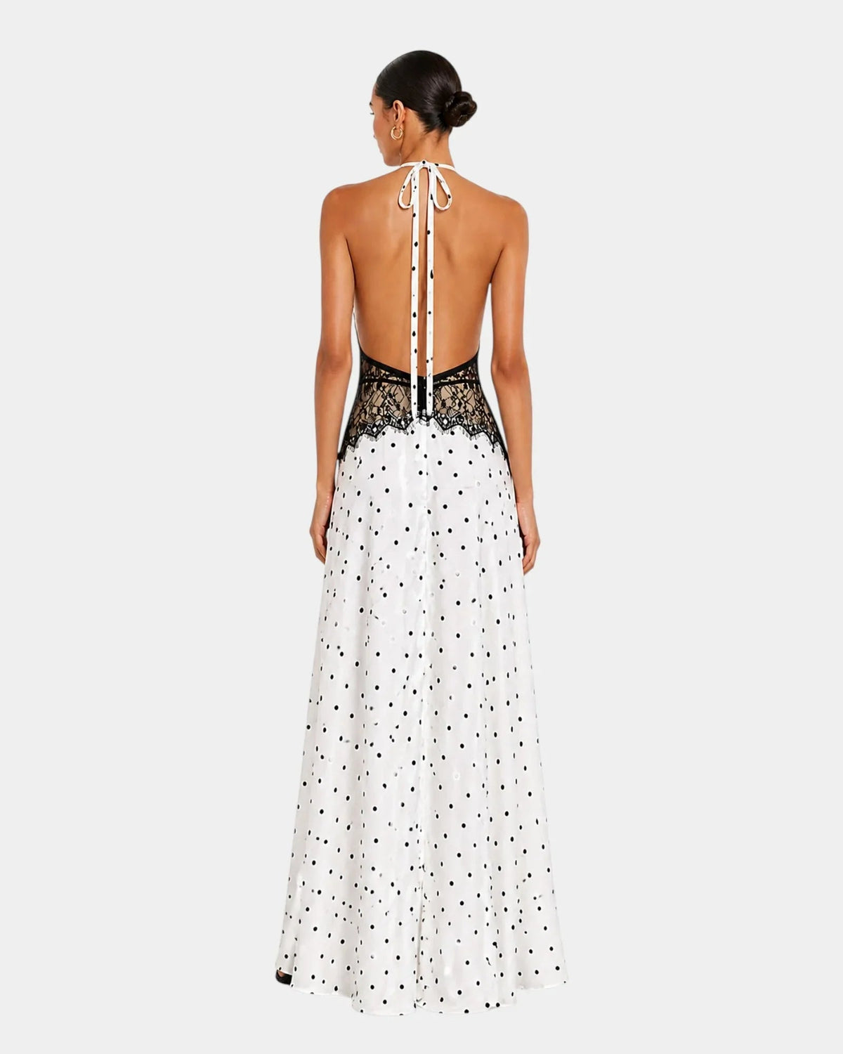 Pomeline | Maxi dress with polka dots and elegant lace