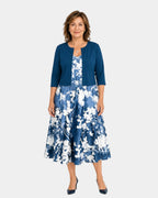 Guilaine | Floral Dress and Light Cardigan Set