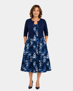 Guilaine | Floral Dress and Light Cardigan Set