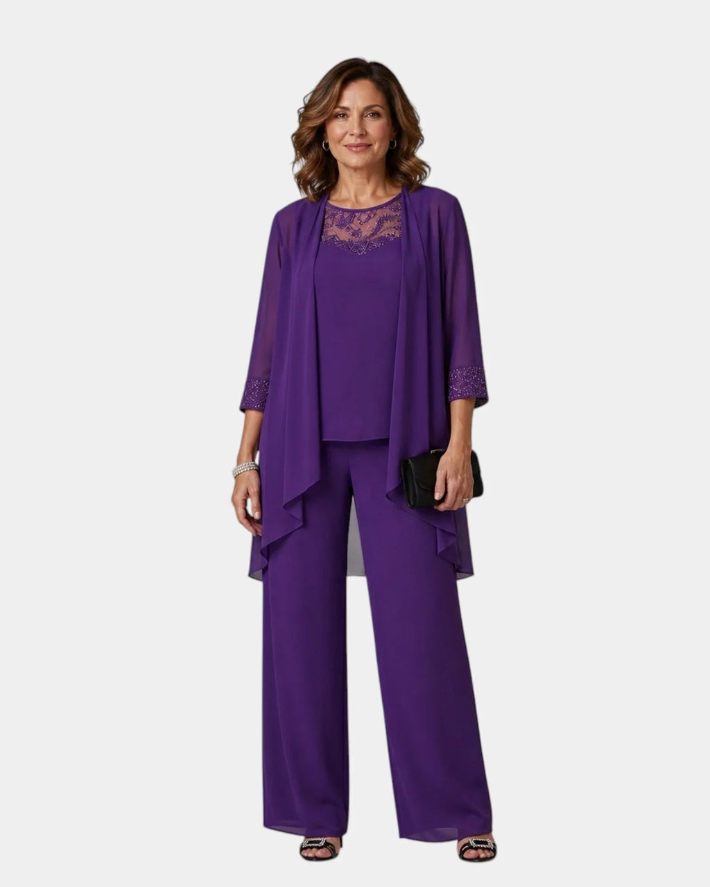 Adalie | Matching Pants, Blouse, and Coat Set