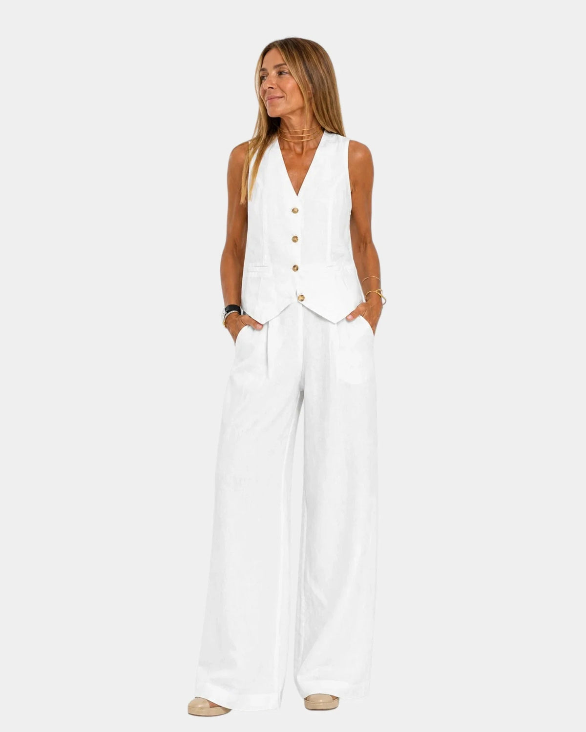 Assia | Sleeveless Vest and Pants Set