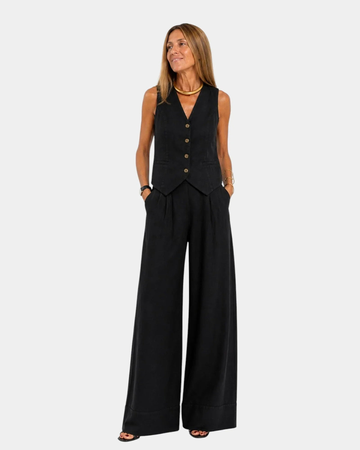 Assia | Sleeveless Vest and Pants Set