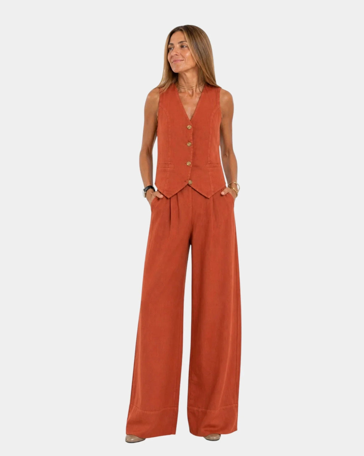 Assia | Sleeveless Vest and Pants Set
