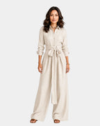 Cybèle | Elegant Long Sleeve Jumpsuit with Belt