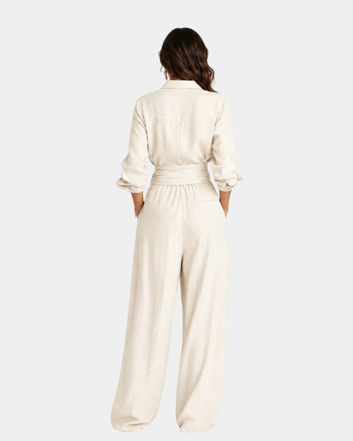 Cybèle | Elegant Long Sleeve Jumpsuit with Belt