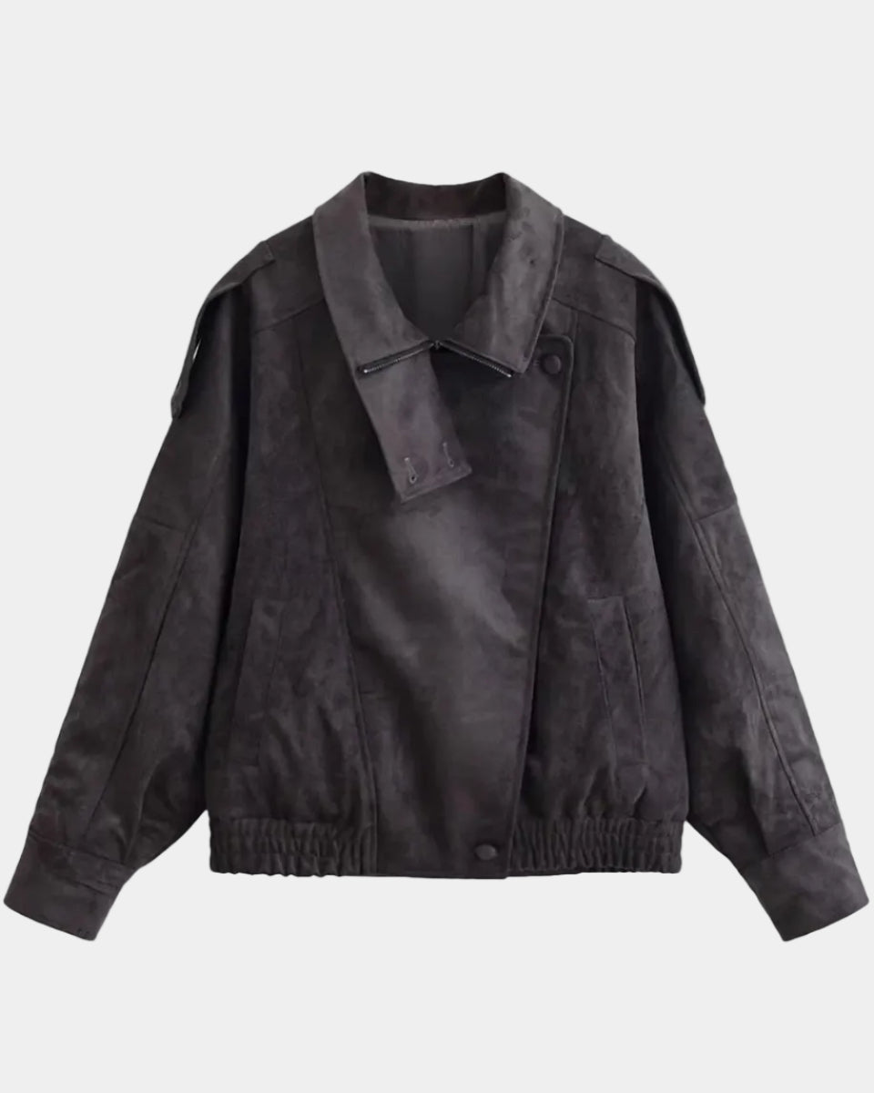 Aurézia | Oversized Synthetic Suede Jacket