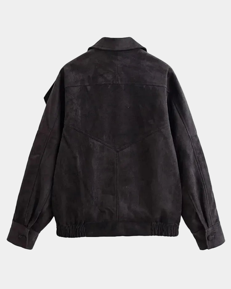 Aurézia | Oversized Synthetic Suede Jacket