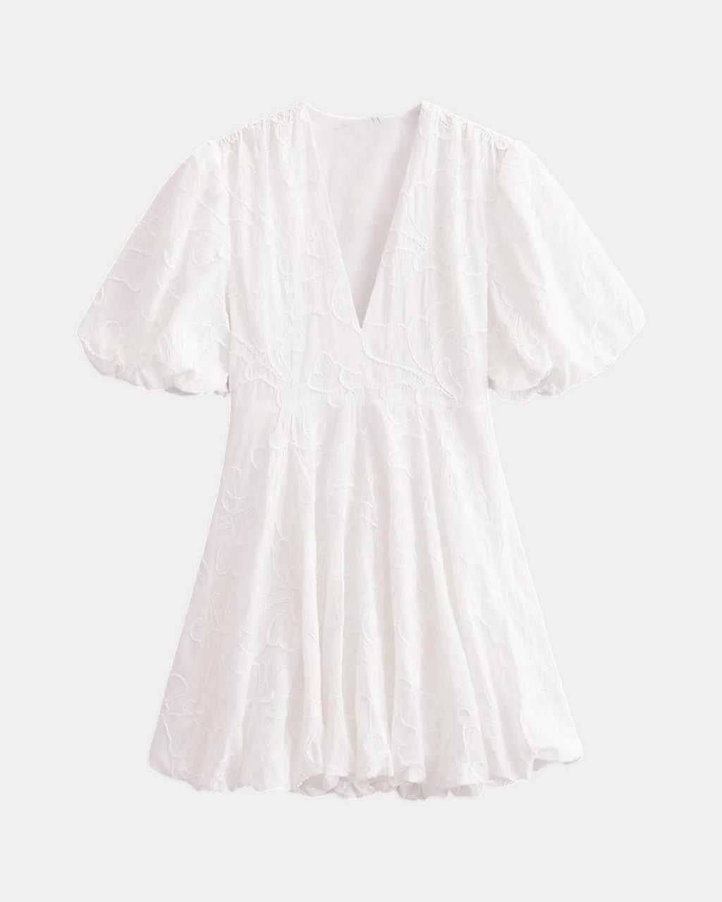 Anastasie | Mini dress with embroidered details and ruffled sleeves