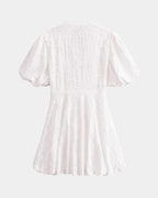 Anastasie | Mini dress with embroidered details and ruffled sleeves