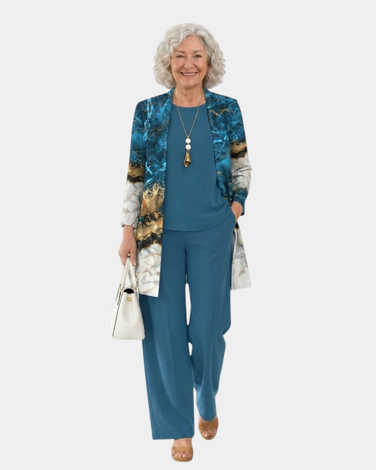 Helena | Three-Piece Watercolor Print Set in Teal