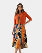 Stacy | Fluid Printed Midi Dress with Matching Jacket