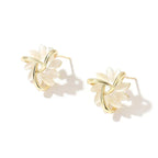 Charlotte | Gold Earrings with Opal Flowers