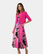 Stacy | Fluid Printed Midi Dress with Matching Jacket